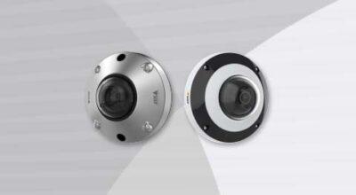 AXIS F41 Mini Dome Sensor white/black and silver variants side by side front view.