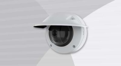 AXIS Q3536-LVE Dome Camera front-left view.