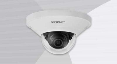 Hanwha QND Mini Network Dome Camera ceiling mount view.